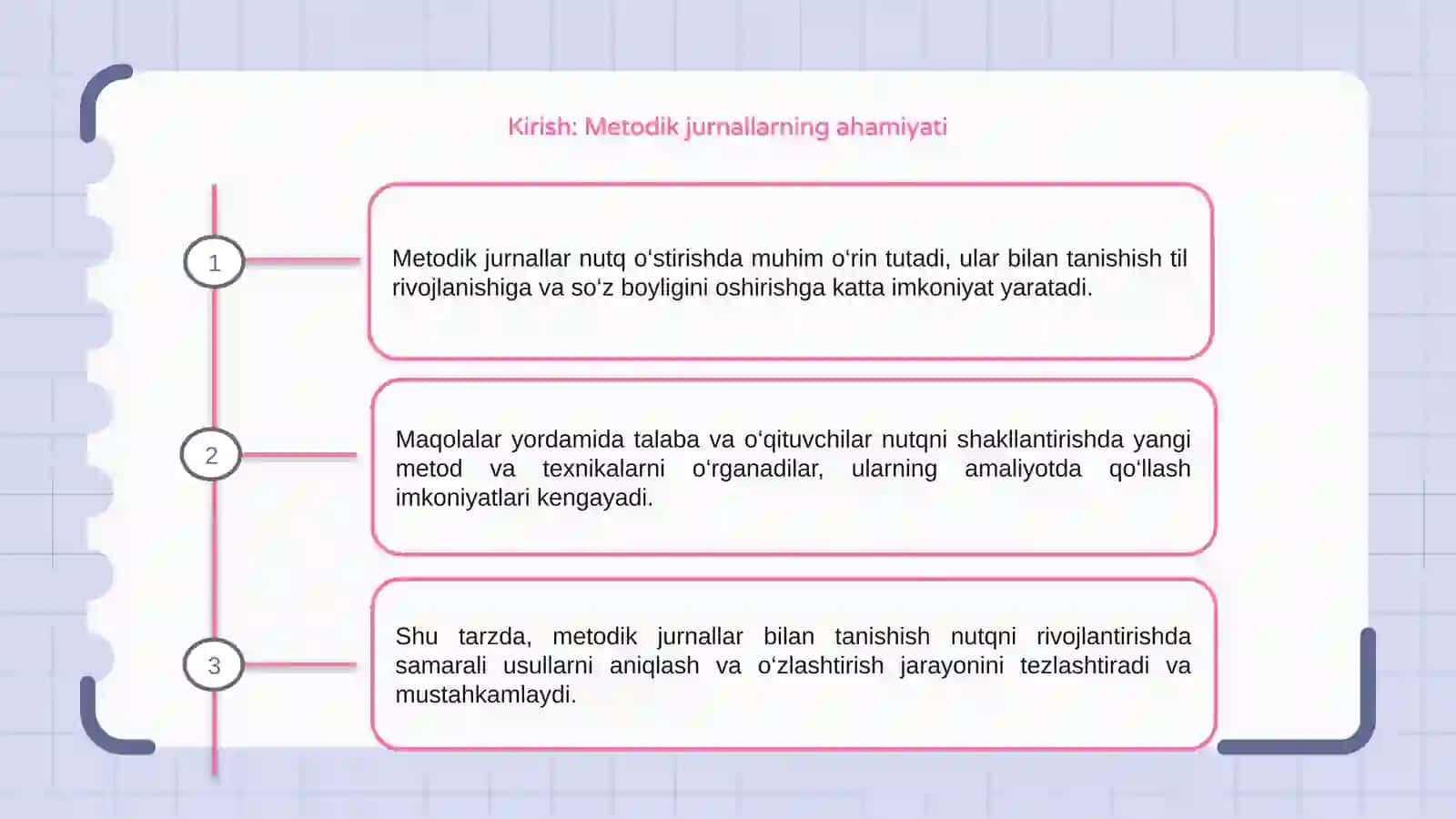 Metodik jurnallardan nutq o‘stirishga oid maqolalar bilan tanishish 3