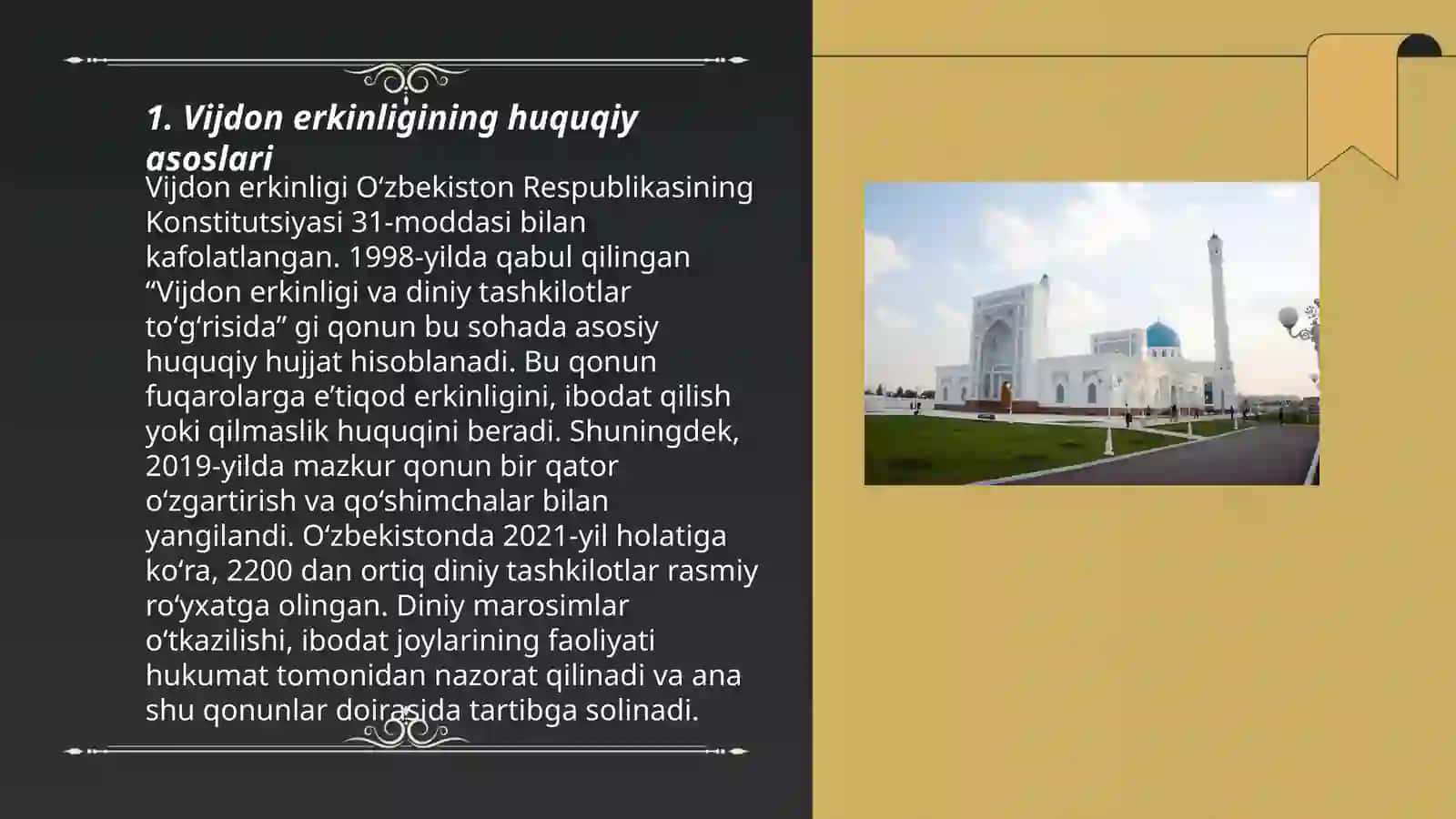 Vijdon va etiqod erkinligi tarifi 3
