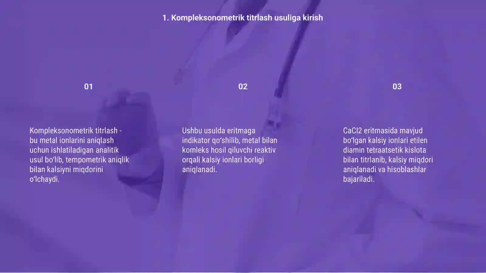 Kompleksonometrik titrlash usulida CaCl2 tarkibidagi kalsiyni massasini aniqlash 3