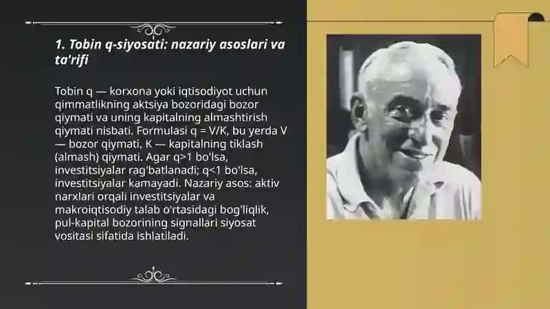 Tobin q-siyosati, moliya bozorlari modeli 3