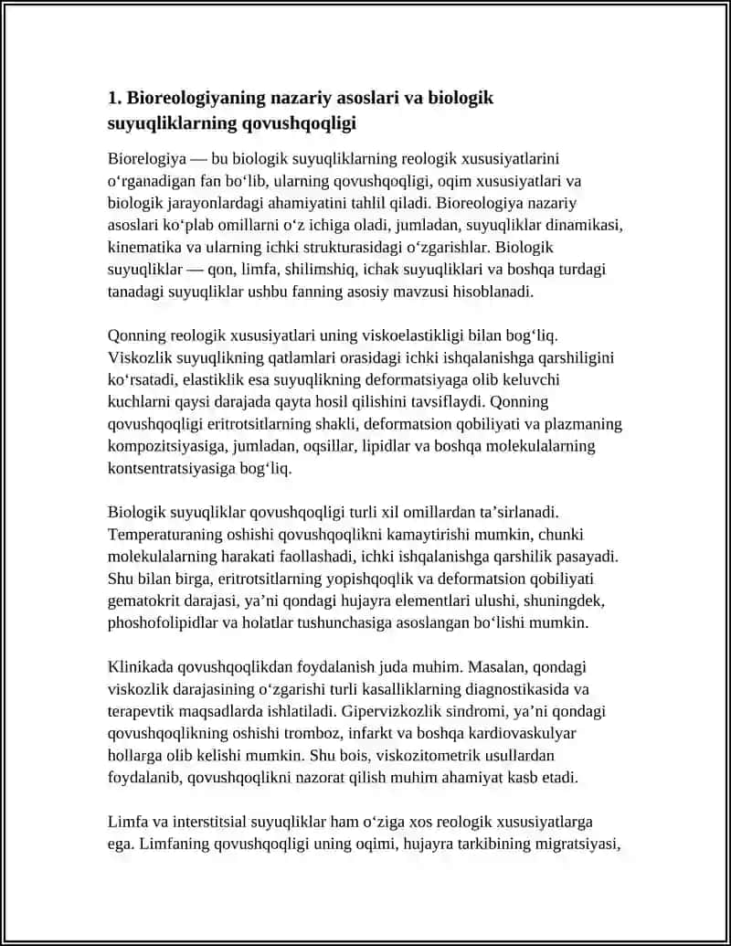 BIOREOLOGIYA BIOLOGIK SUYUQLIKLARNING QOVUSHQOQLIGI KLINIKADA QOVUSHQOQLIKDAN FOYDALANISH 3