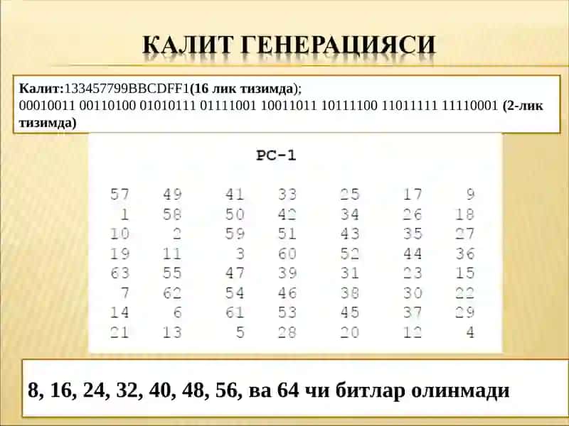 DES шифрлаш стандарти 3
