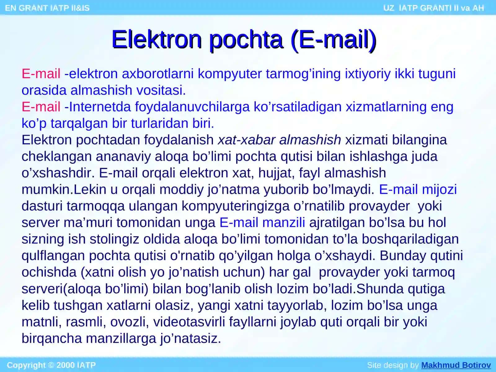 Elektron pochta (E-mail) 3