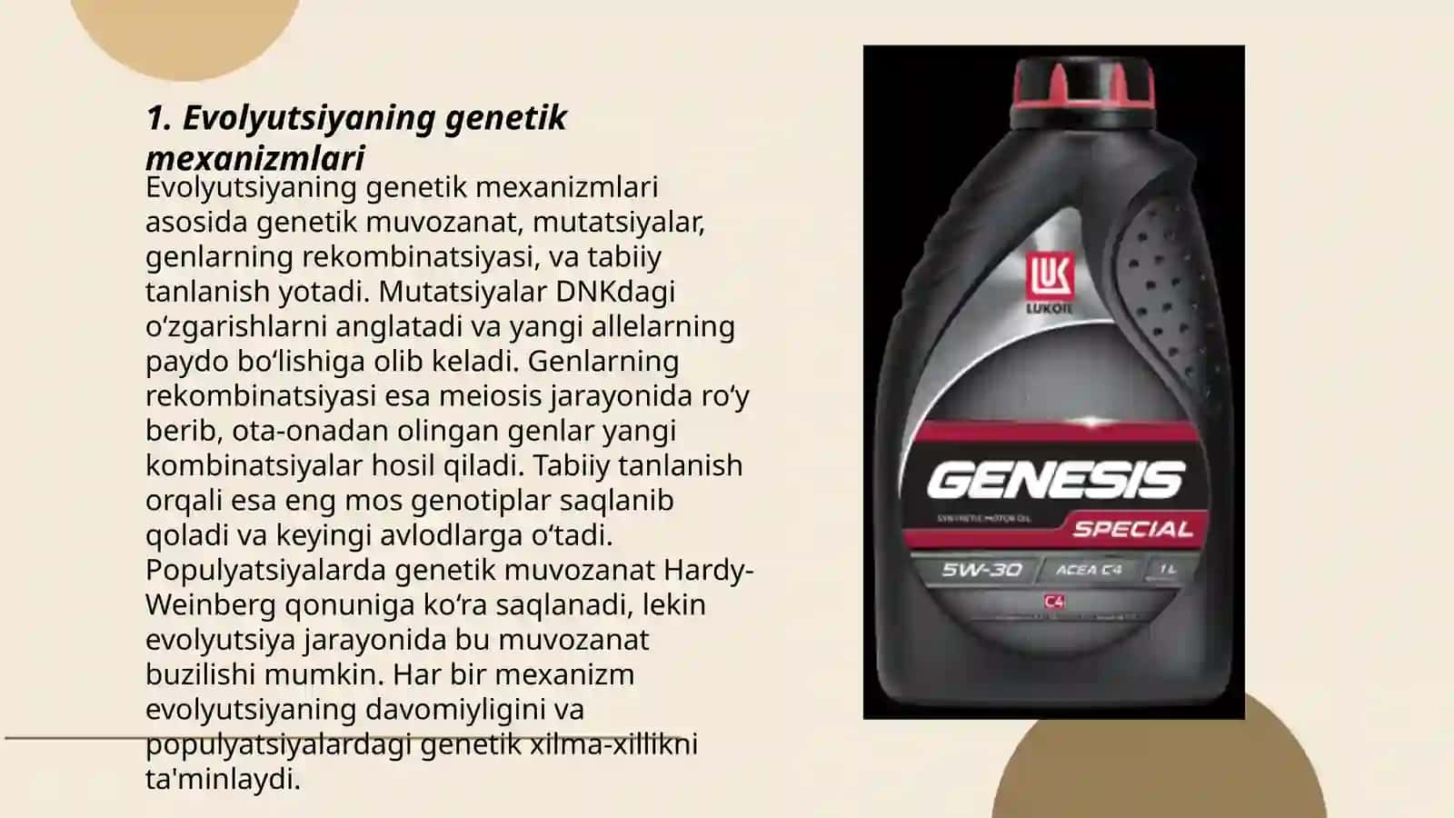 Evolyutsiyaning genetik va ekologik asoslari 3