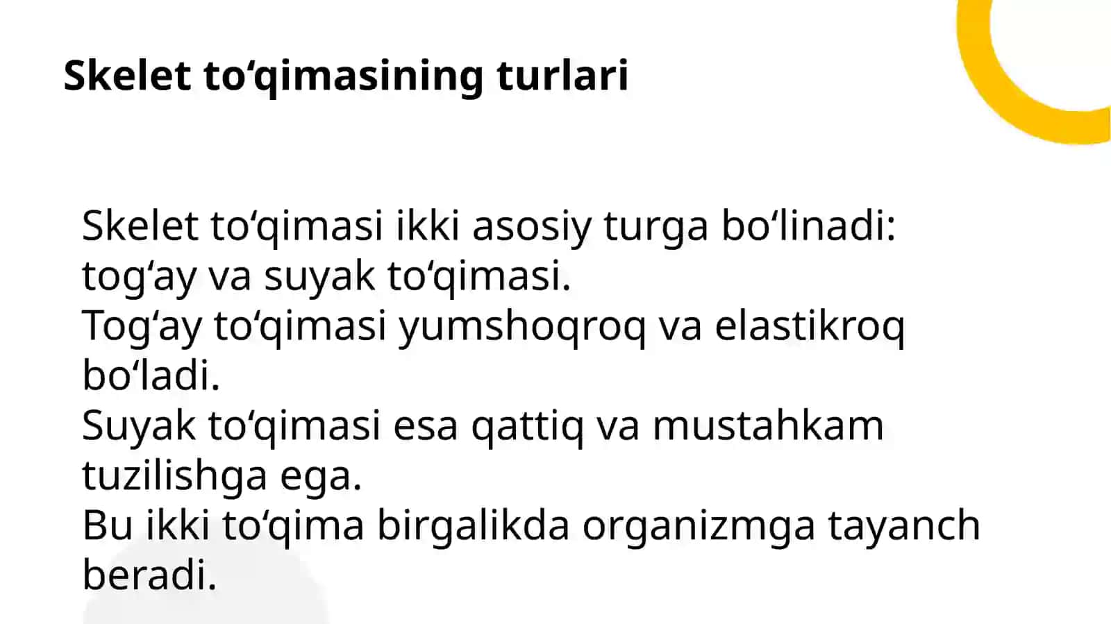 Skelet toʻqimasi. Togʻay toʻqimasi 3