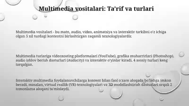 Multimedia vositalari va ularning ahamiyati o‘rganish 3