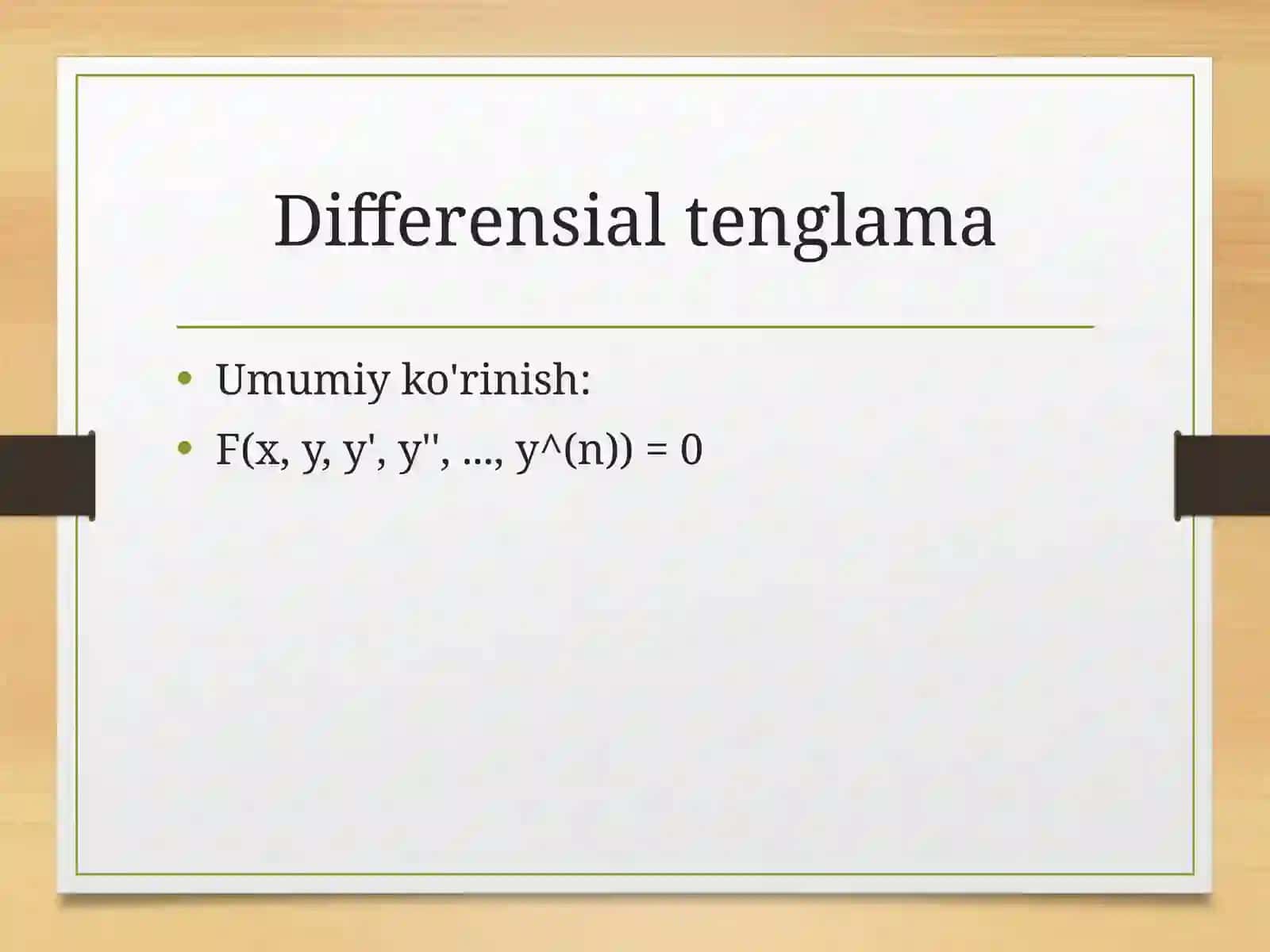 Bir jinsli chiziqli yuqori tartibli differensial tenglamalar 3