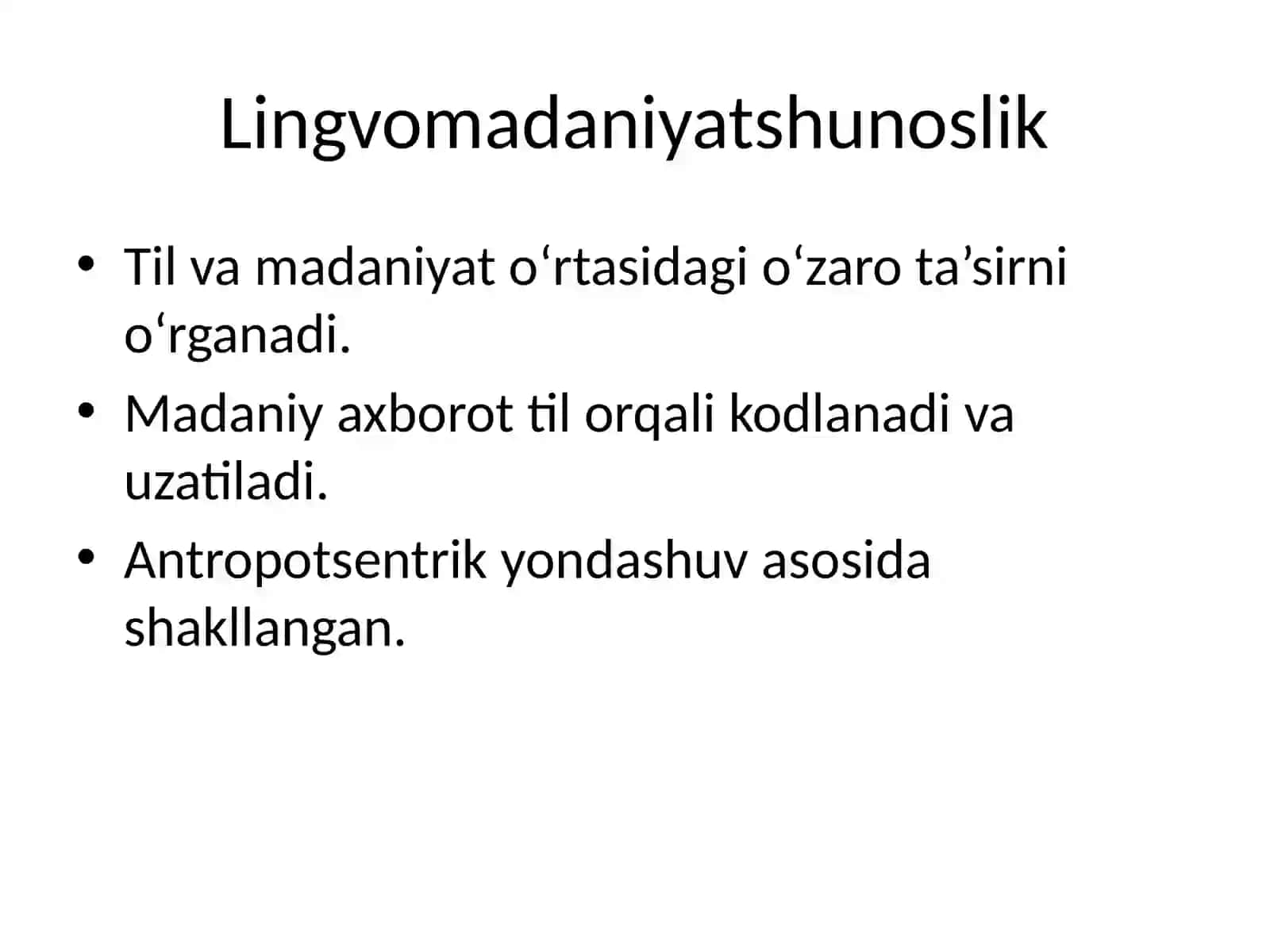 Lingvomadaniyatshunoslik va Etnolingvistika 3