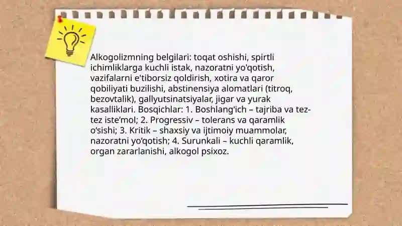Alkogolizm belgilari va bosqichlari 3
