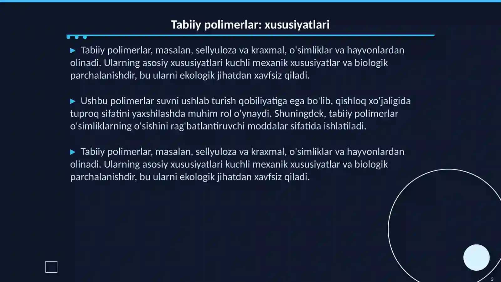 Tabiiy va sintetik polimerlar 3