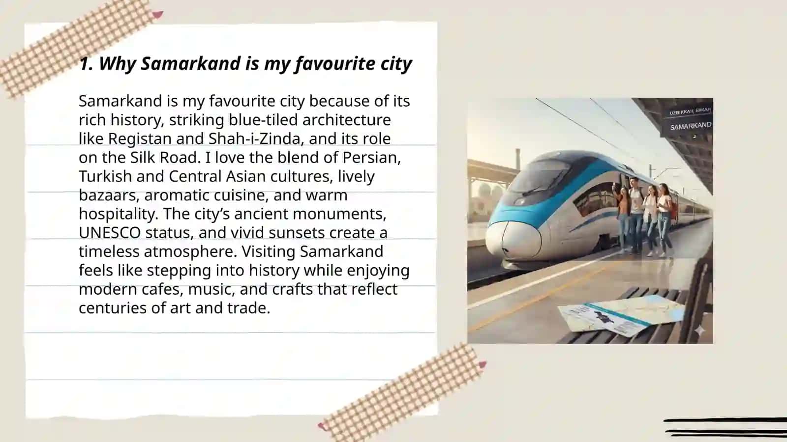 My favourite city is Samarkand 3