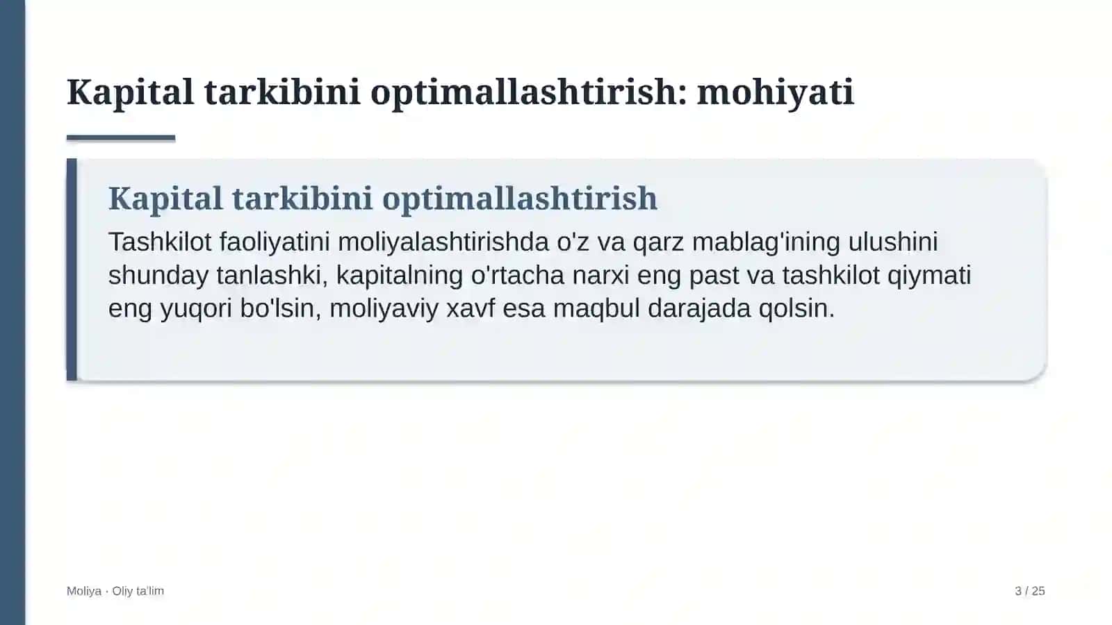 valyuta ayirboshlash shoxobchalarida kapital tarkibini optimallashtirish 2541 3