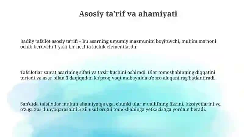 Badiiy asarda detal 3