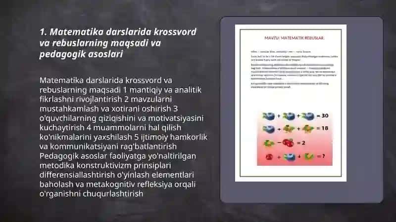 Matematika krossvord va rebuslar 3