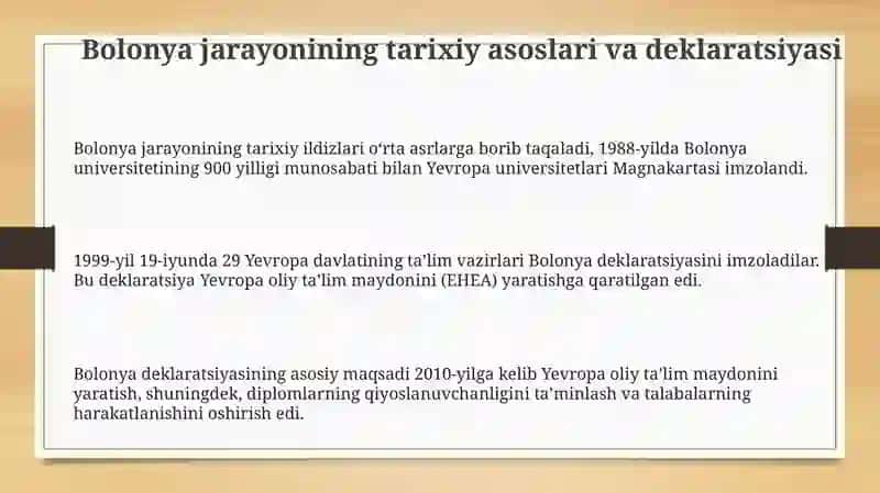 Oliy ta'lim va Bolonya jarayonlari 3