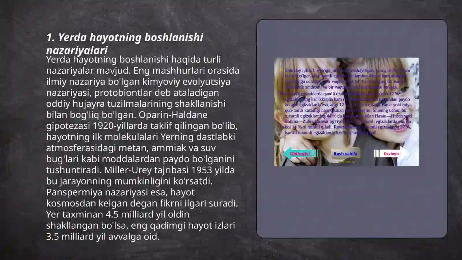 Yerda hayotning paydo boʻlishi 3