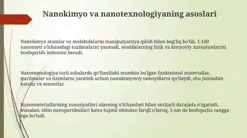 Nanokimyo va nanotexnologiya 3