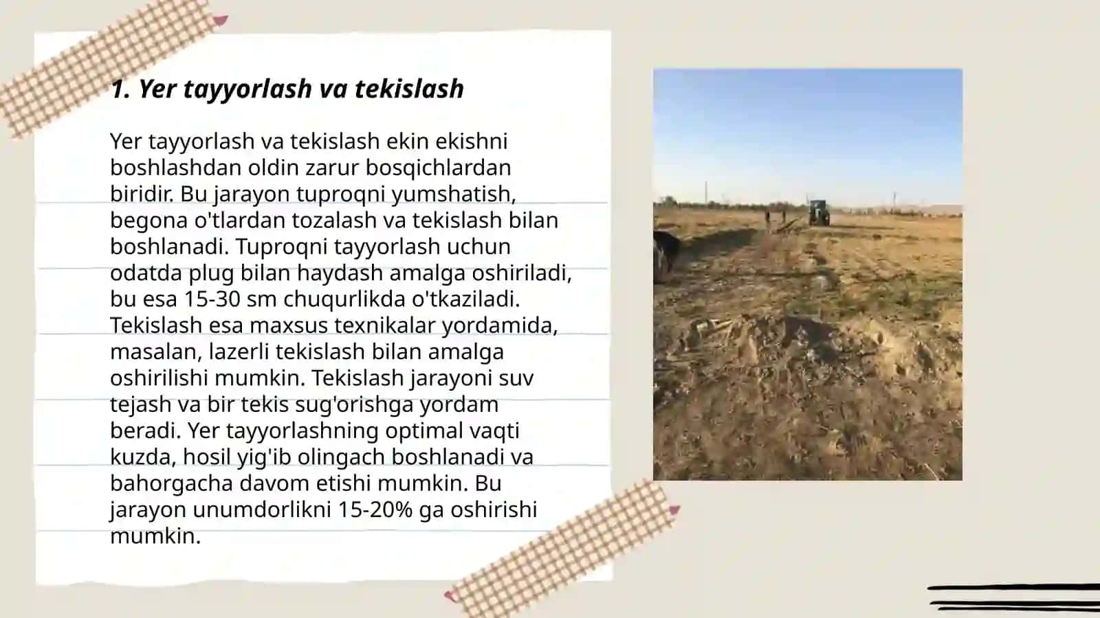 Yer tayyorlash va tekislash 3