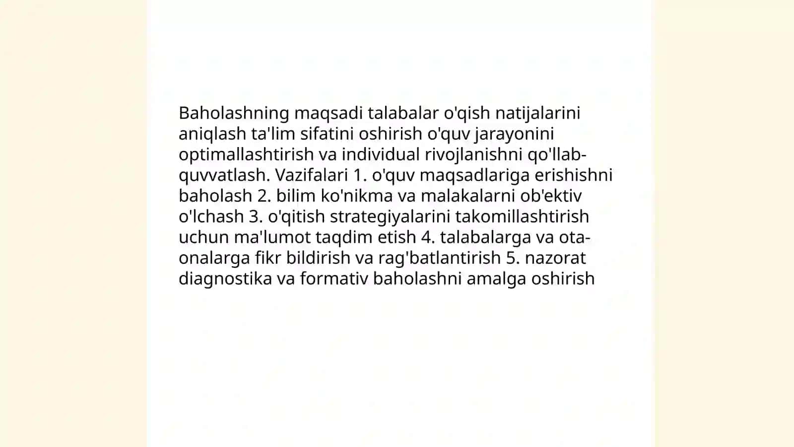 Talabalar bilimini baxolash uslubiyoti 3