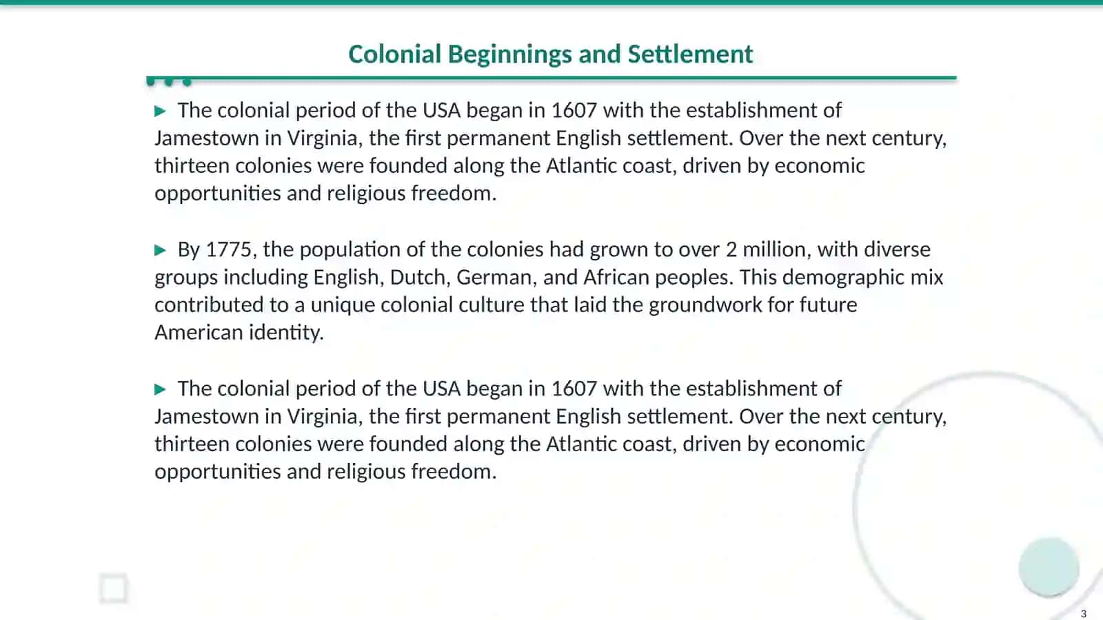The history of the USA 3