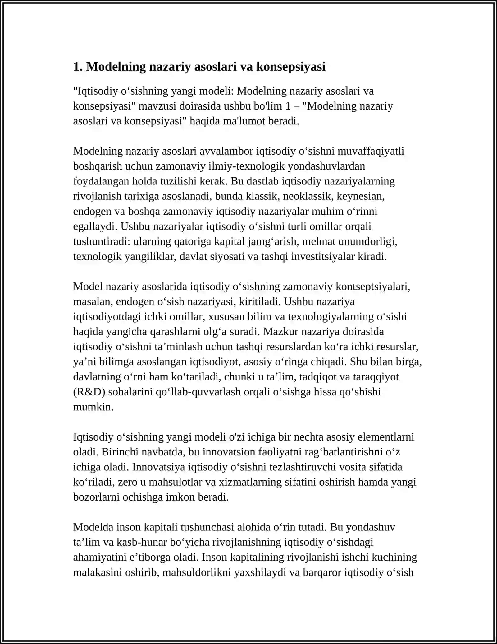 IQTISODIY OʻSISHNING YANGI MODELI 3