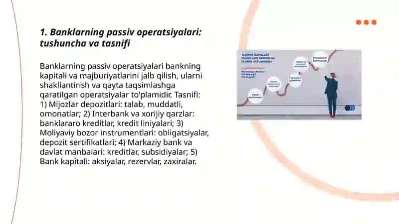 Banklarning passiv operatsiyalari, ularning turlari 3
