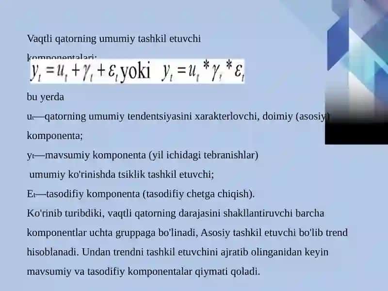 Additiv va multiplikativ ekonometrik modellarni tuzish 3