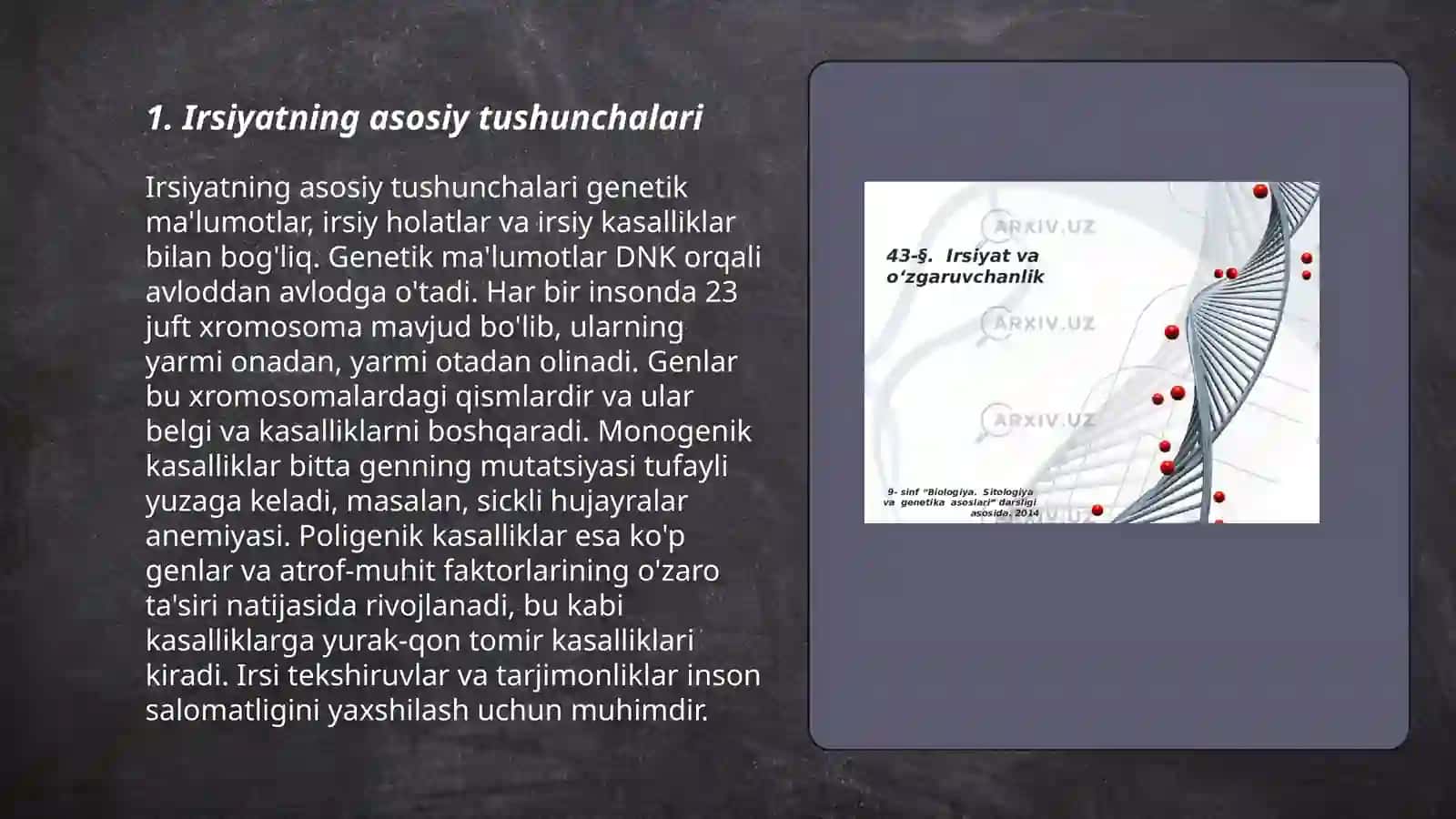 Irsiyat va irsiy kasalliklar 3