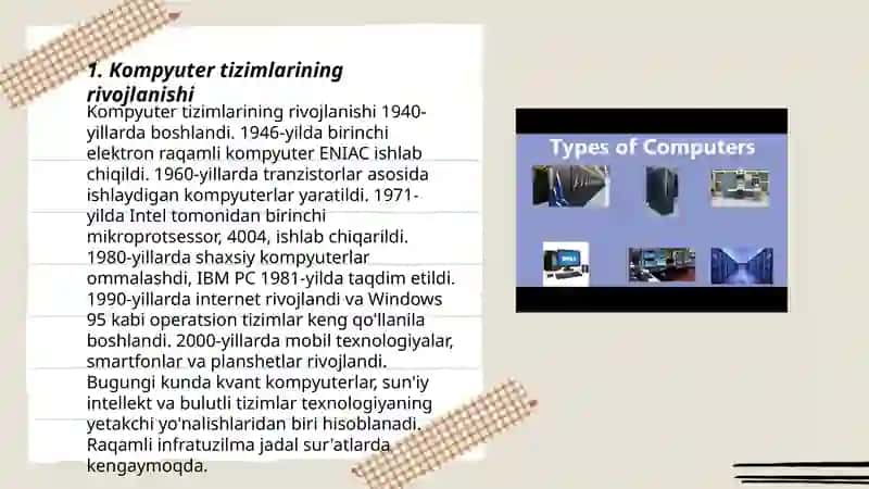 Zamonaviy kompyuterlar va ularning turlari 3