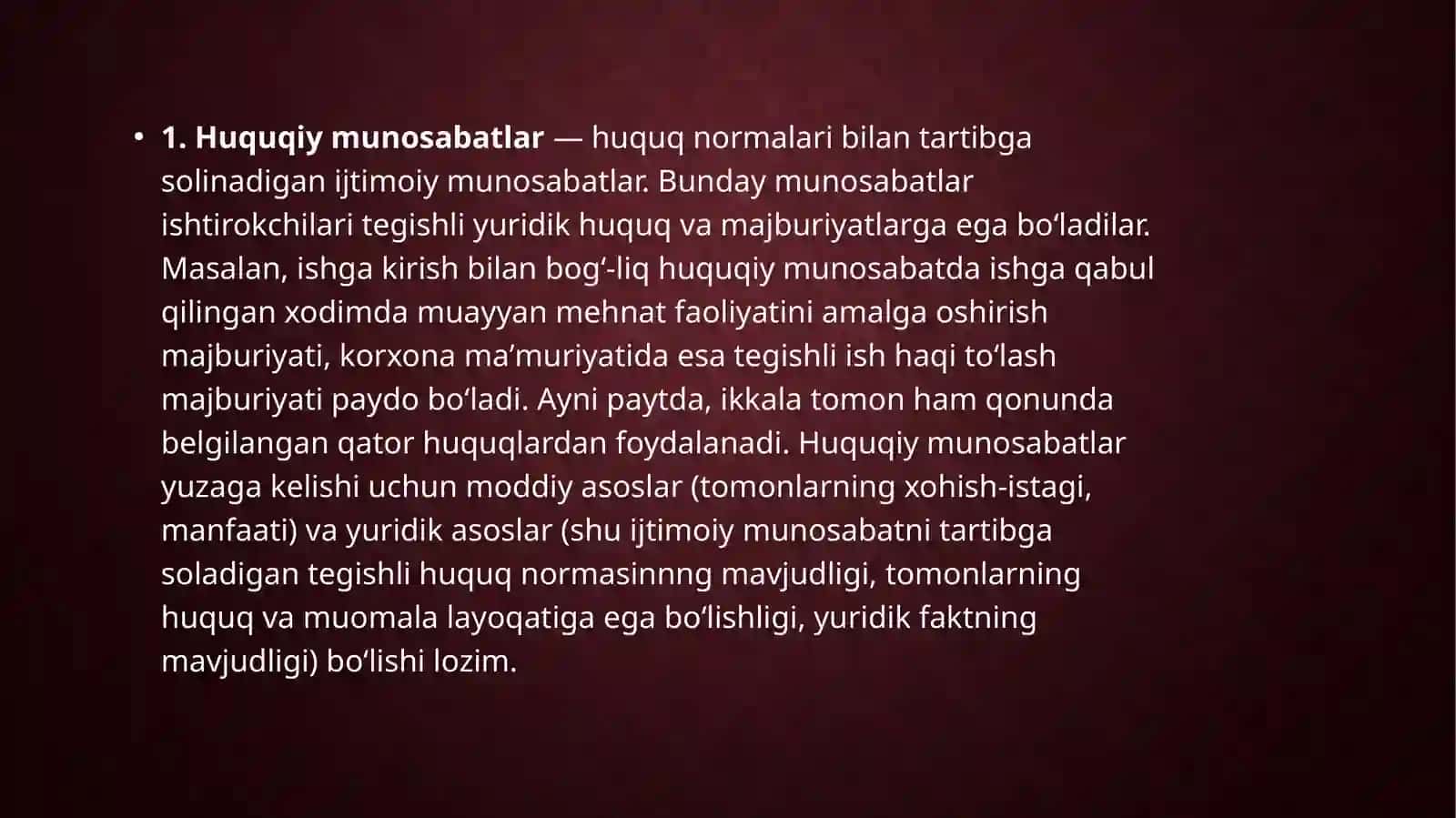 Huquqiy munosabatlar 3
