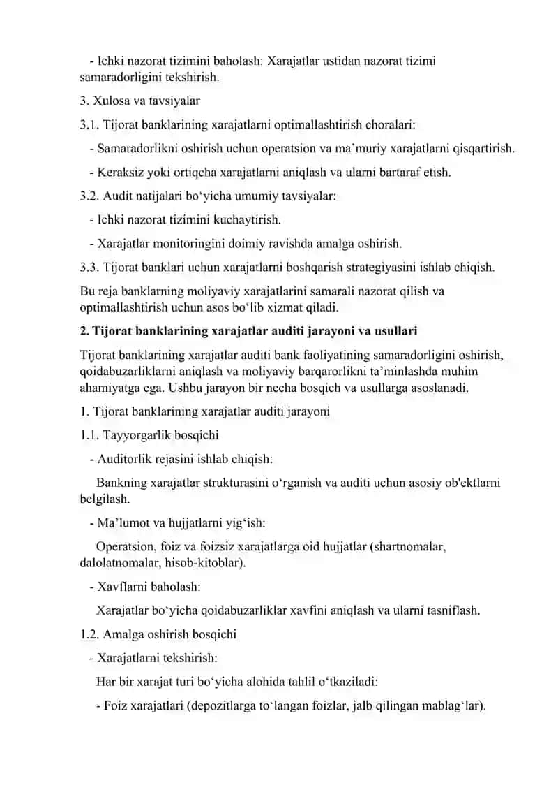 Tijorat banklarining xarajatlar auditi 3