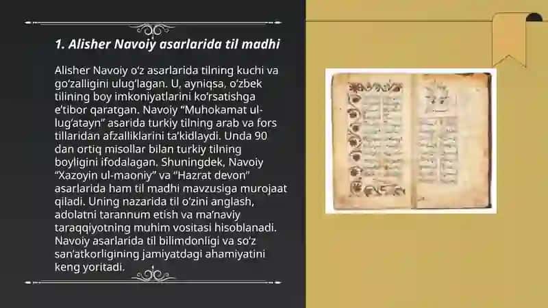 Alisher Navoiy asarlarida til madhi 3