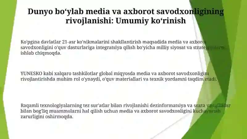 Media va axborot savodxonligini rivojlantirish 3