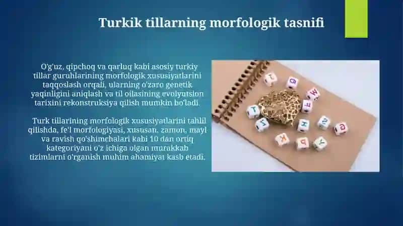 Turkik tillar tasnifidagi morfologik tamoyillari 3