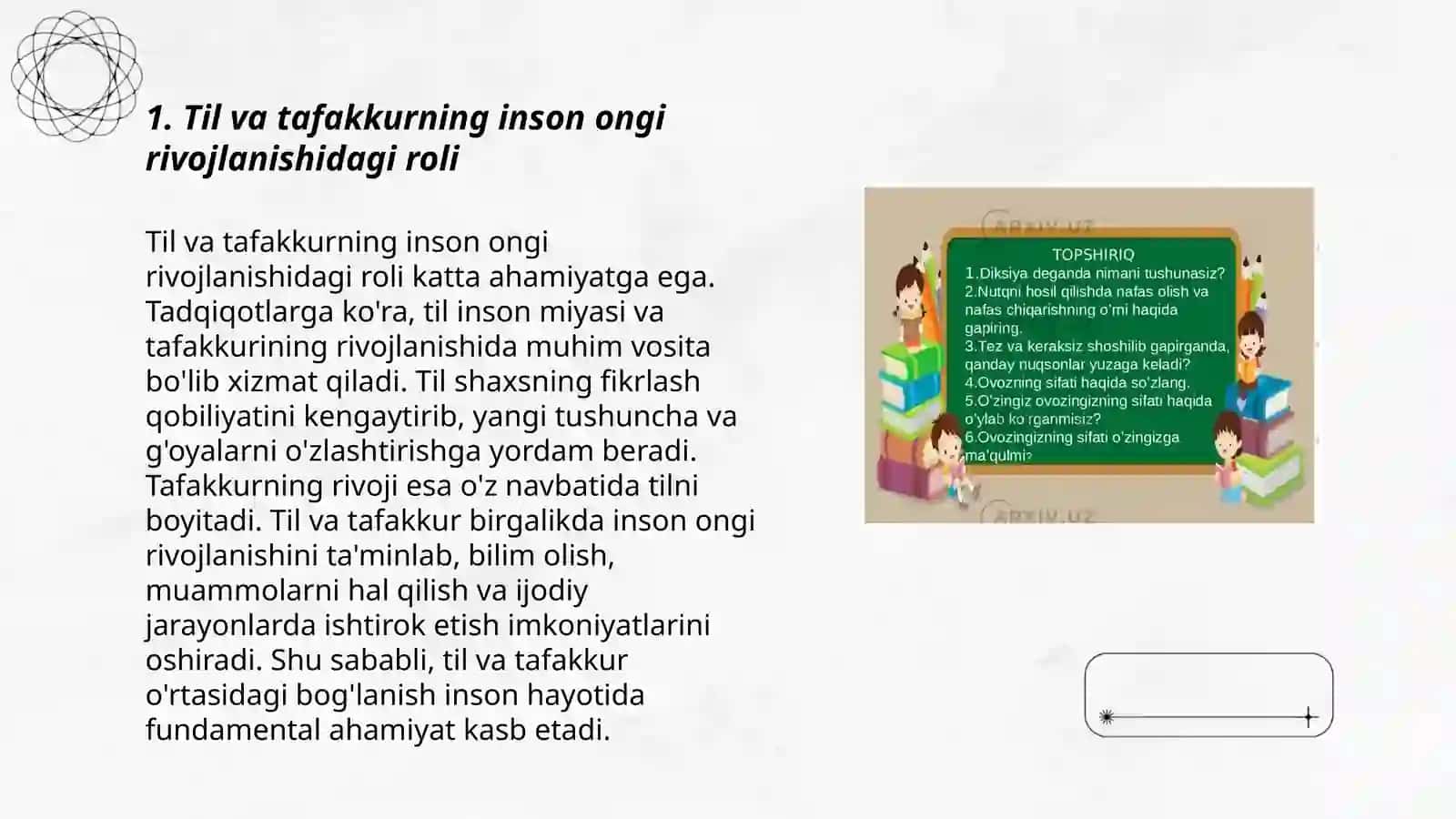 Til va nutq. Til va tafakkur 3