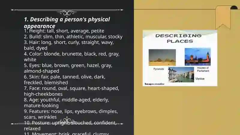 Discription of places, objects and people 3