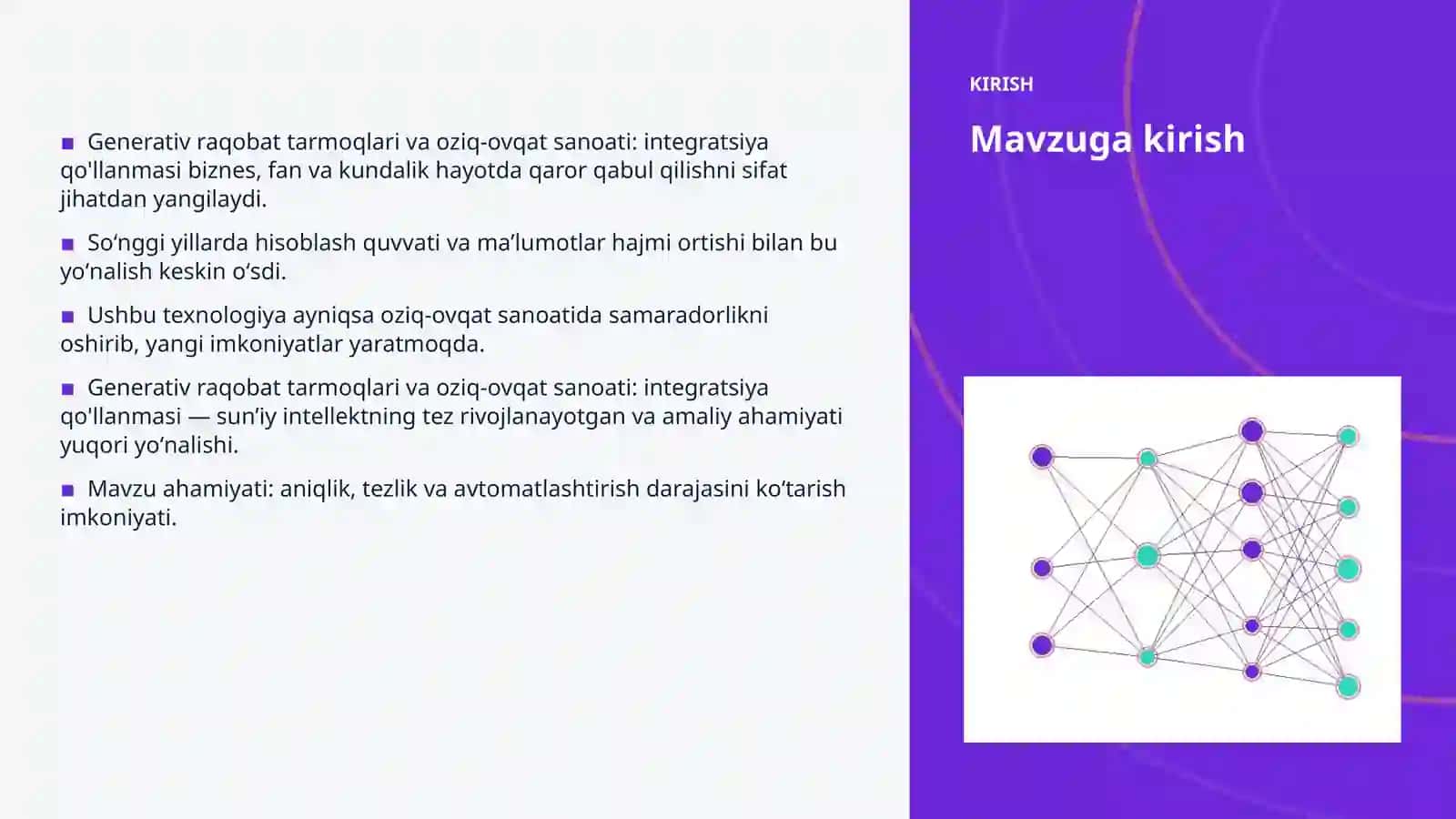 Generativ raqobat tarmoqlari va oziq-ovqat sanoati: integratsiya qo'llanmasi 3