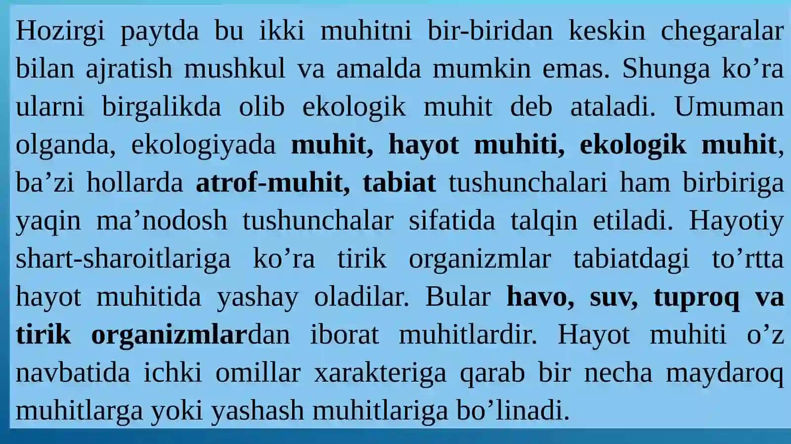 Ekologiyaning asosiy tushunchalari 3