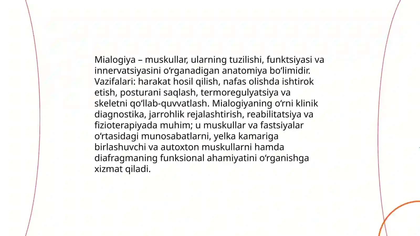 Mialogiya faniga kirish. Koʻkrak muskullari va fastsiyalari 3