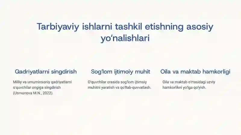Sinf rahbarining tarbiyaviy ishlarni tashkil etish faoliyati 3