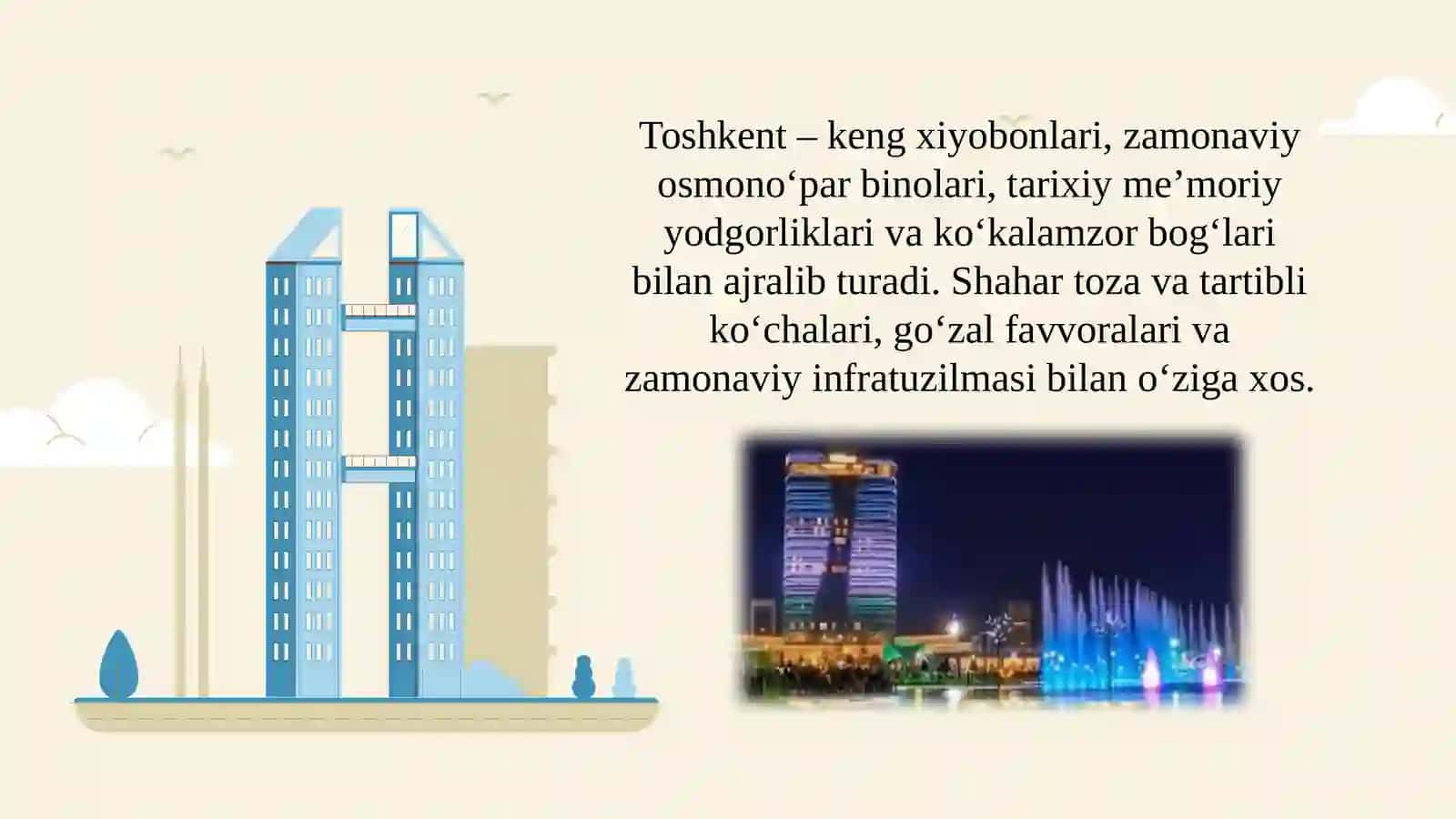 TOSHKENT SHAHRINING QIYOFASI 3