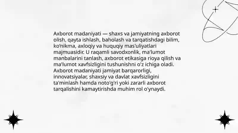 Axborot madaniyati va axborot xavfsizligini taʼminlash 3