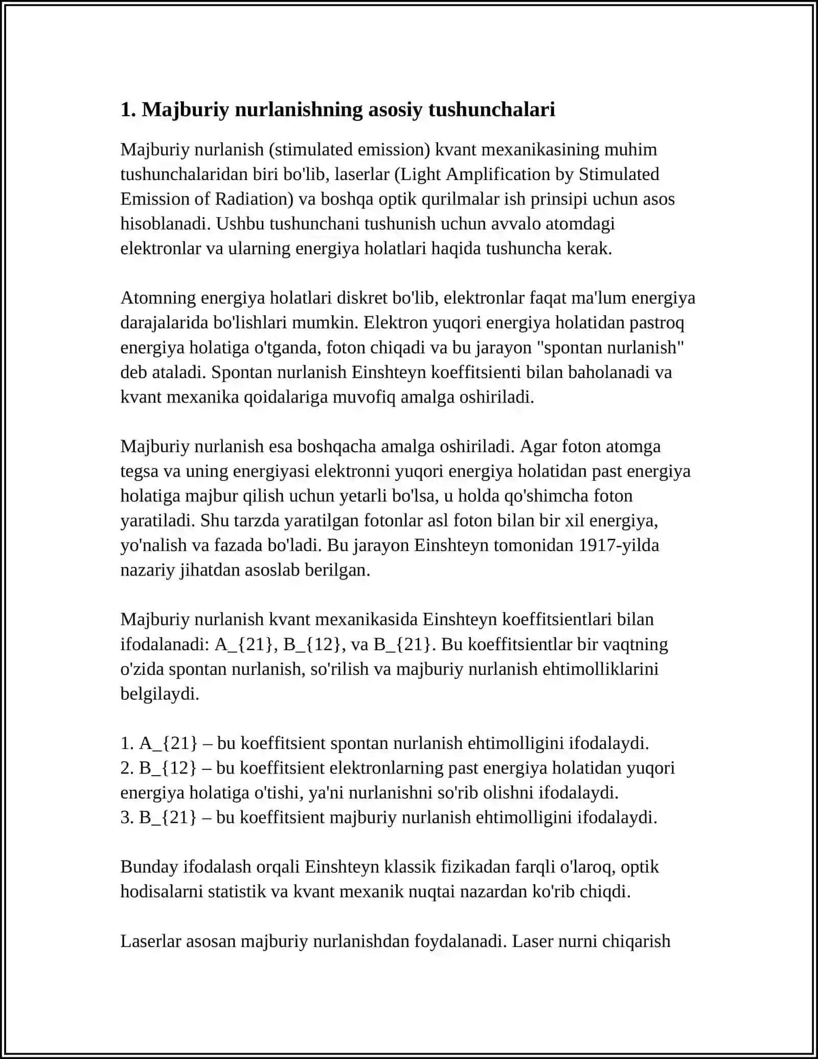 MUSTAQIL ISH: MAJBURIY NURLANISH 3