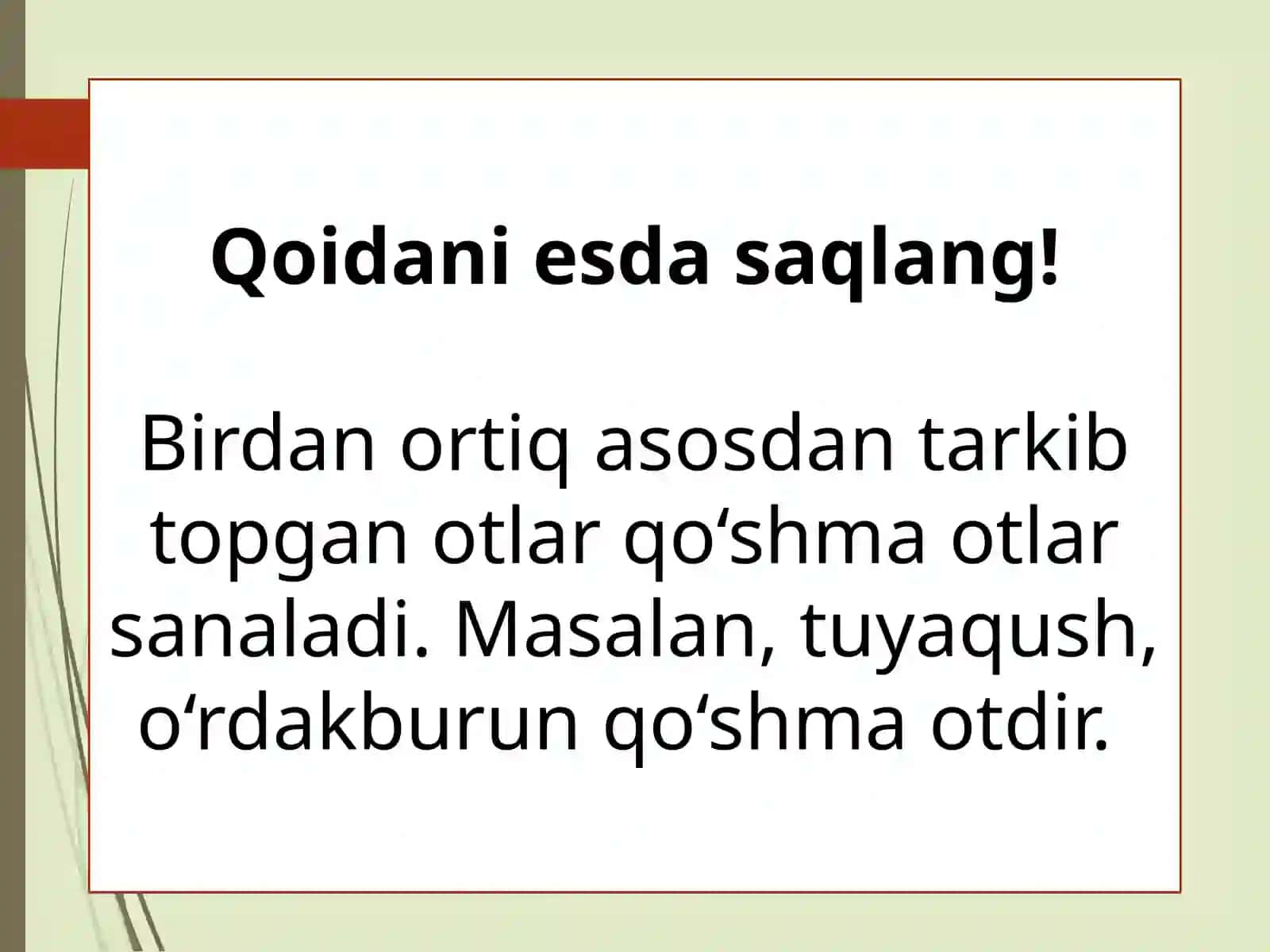 Qoʻshma ot.Qoʻshma otlar imlosi 3