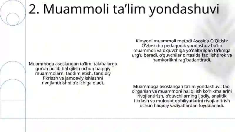 Kimyoni Muammoli Metod Asosida O'Qitish 3