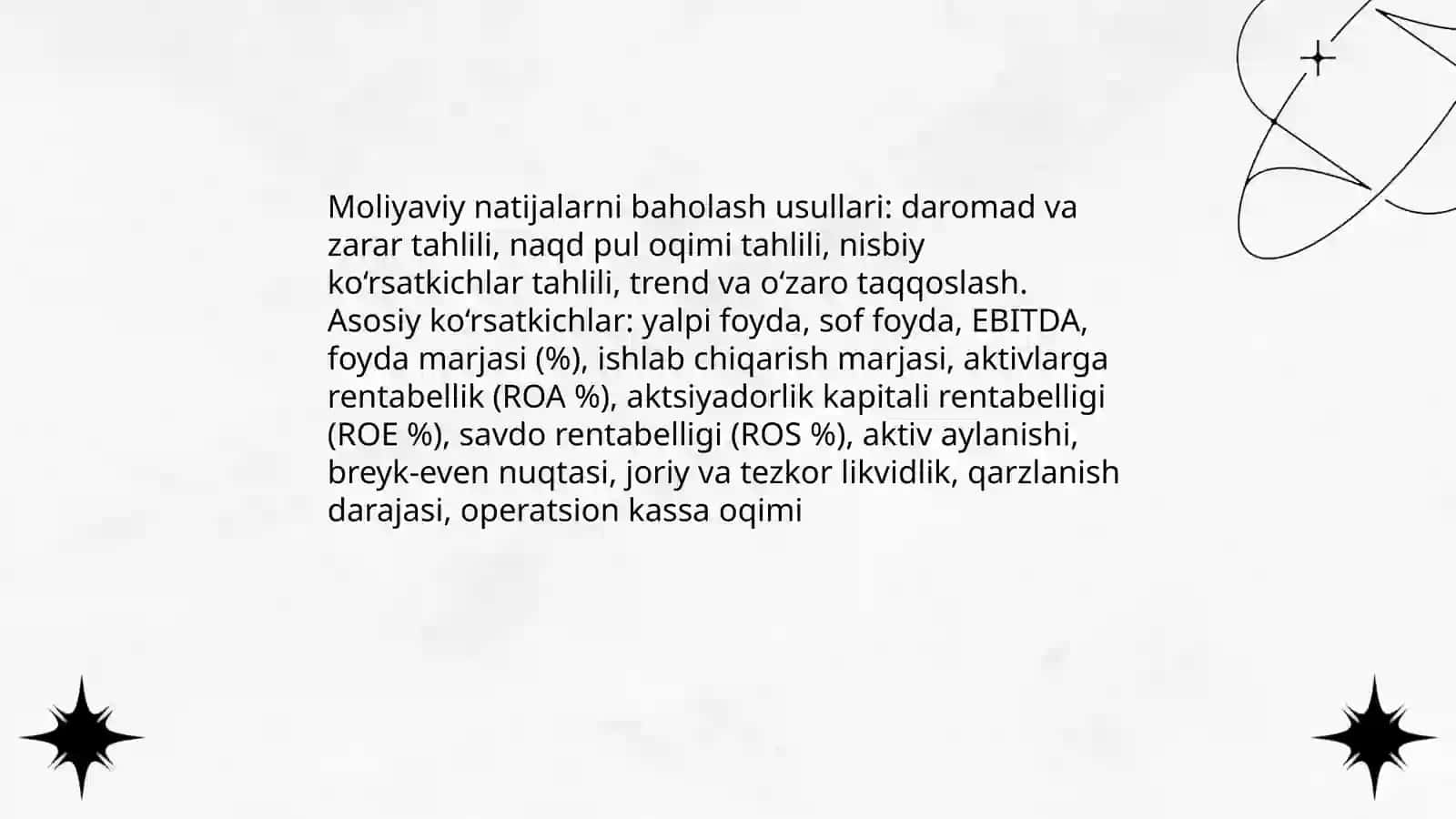 Korxonalarda moliyaviy natijalar va rentabekllik tahlili 3