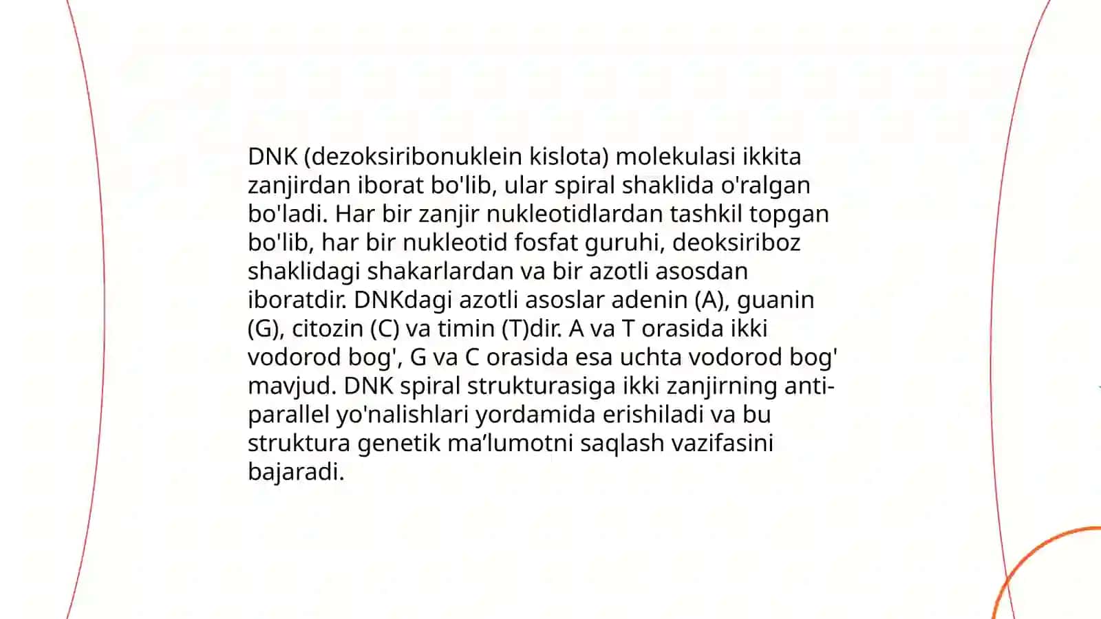 DNK molekulasining genetik axborotni va irsiy belgilarni saqlashdagi o‘rni 3