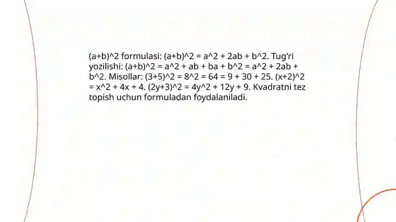 Qisqa ko'paytirish formulalari 3