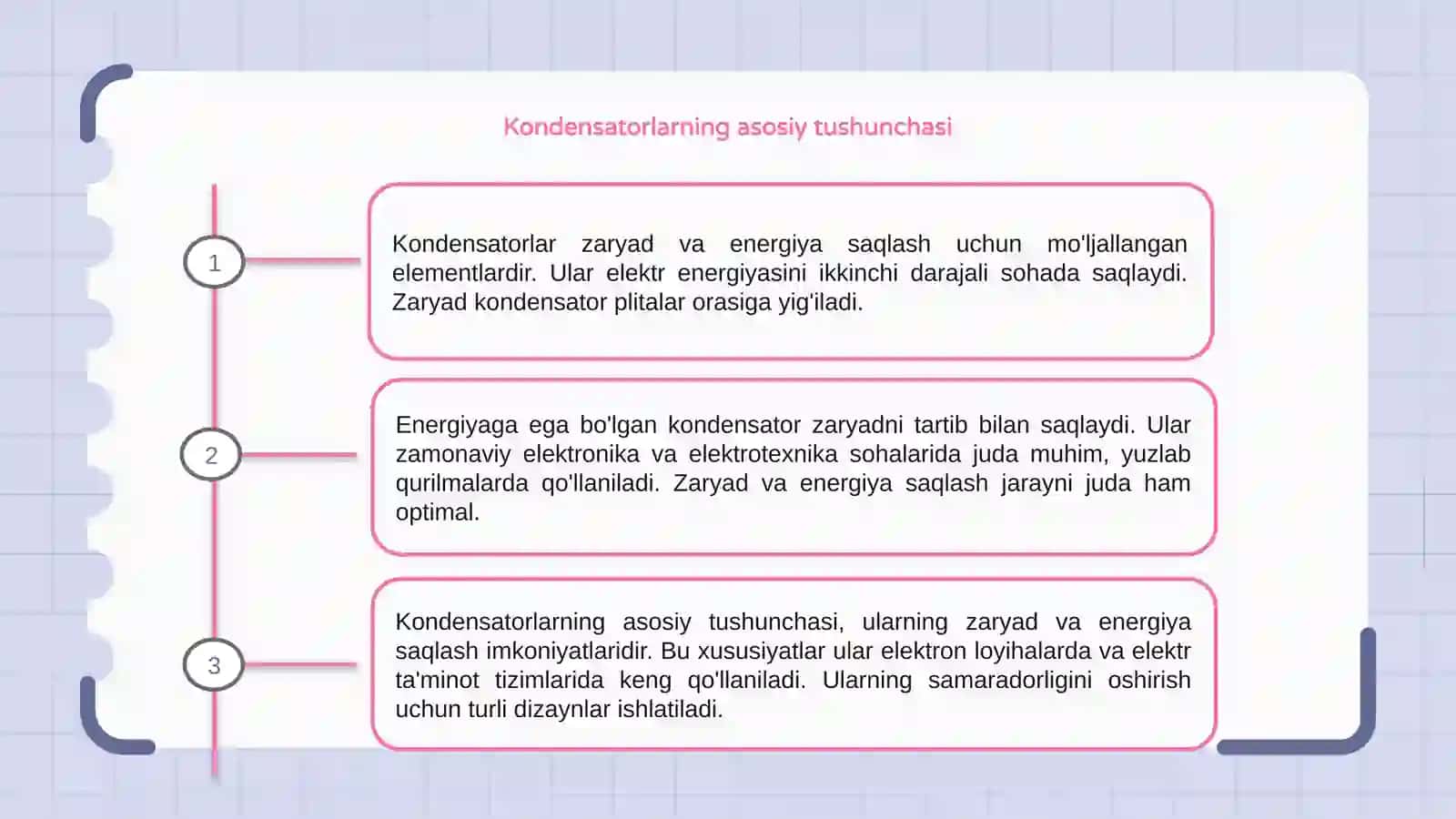 Kondensatorlarda zaryad va energiya saqlanish 3