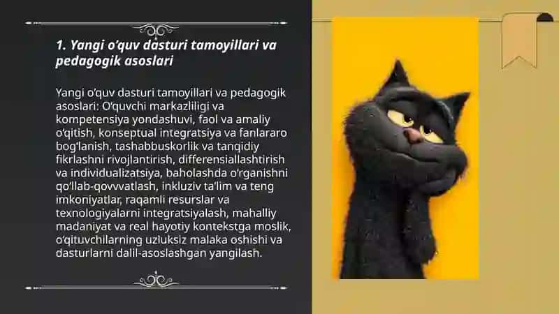 Yangi o’quv dasturi tamoyillari va pedagogik asoslari 3